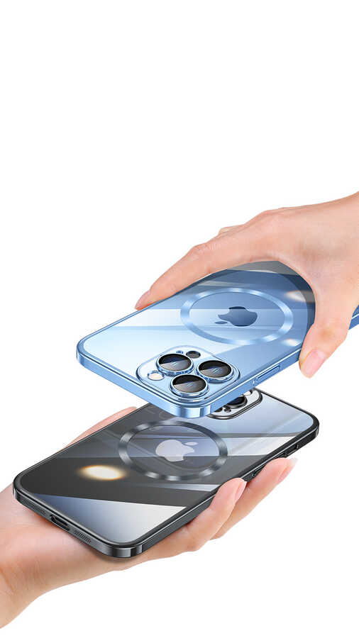 Apple iPhone 13 Pro Kılıf Wireless Şarj Özellikli Sert PC Zore Riksos M-safe Kapak
