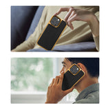 Apple iPhone 13 Pro Kılıf Wiwu Genuine Leather Gold Calfskin Orjinal Deri Kapak