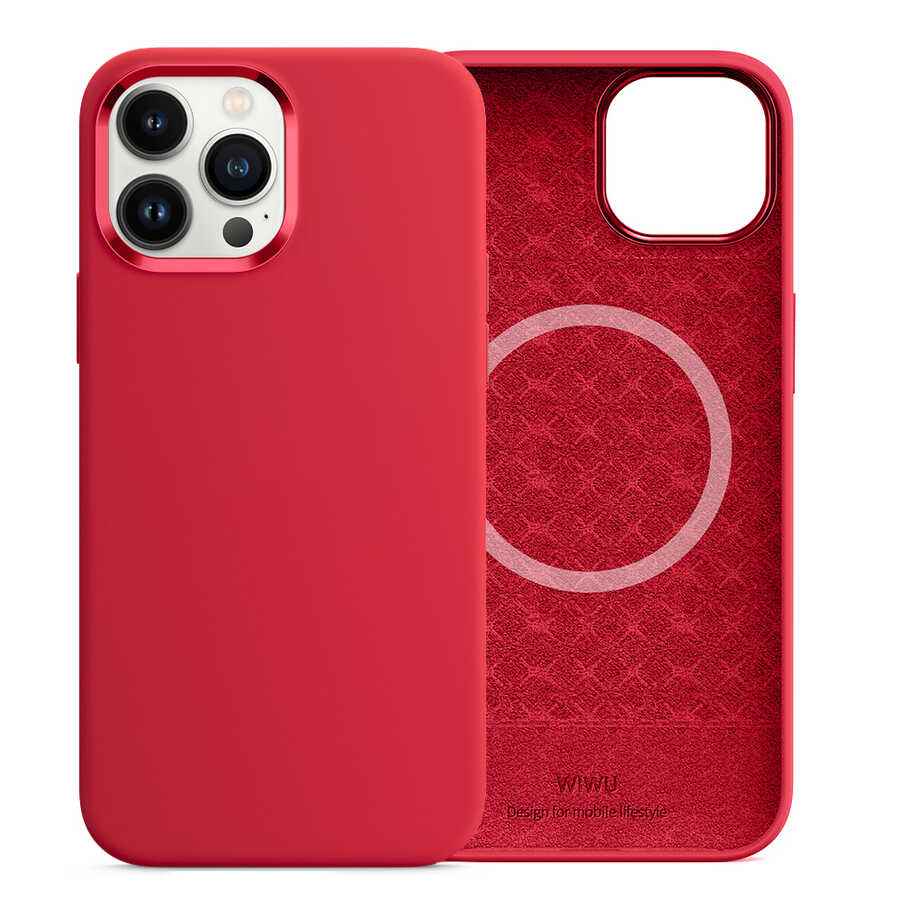 Apple iPhone 13 Pro Kılıf Wiwu M-safe Magnetic Silikon Kapak
