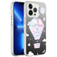 Apple iPhone 13 Pro Max Kılıf Desenli Zore Silver Sert Kapak