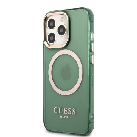 Apple iPhone 13 Pro Max Kılıf GUESS M-safe Şarj Özellikli Airbagli Dizayn Kapak