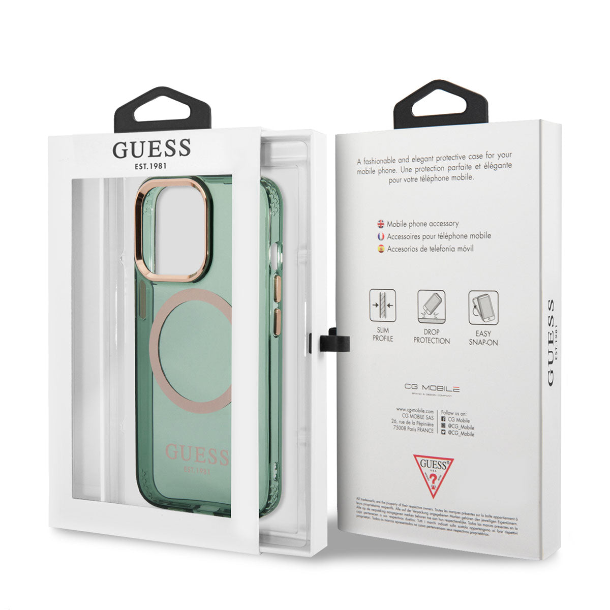 Apple iPhone 13 Pro Max Kılıf GUESS M-safe Şarj Özellikli Airbagli Dizayn Kapak