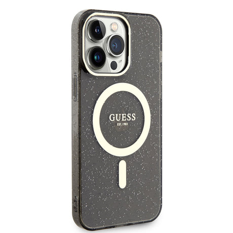 Apple iPhone 13 Pro Max Kılıf GUESS M-safe Şarj Özellikli Glitter Kapak