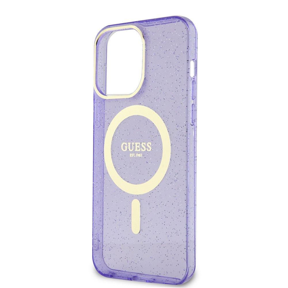 Apple iPhone 13 Pro Max Kılıf GUESS M-safe Şarj Özellikli Glitter Kapak