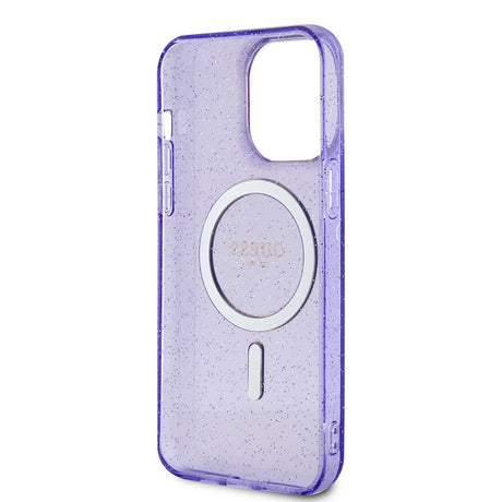 Apple iPhone 13 Pro Max Kılıf GUESS M-safe Şarj Özellikli Glitter Kapak
