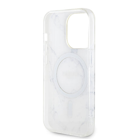 Apple iPhone 13 Pro Max Kılıf GUESS M-safe Şarj Özellikli Mermer Desenli Kapak