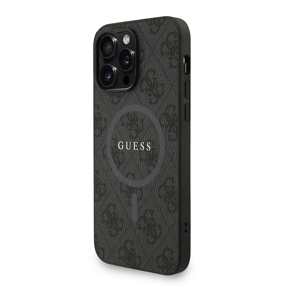 Apple iPhone 13 Pro Max Kılıf Guess Orjinal Lisanslı M-safe Şarj Özellikli PU Deri Bilek Askı İpli Yazı Logolu Kapak