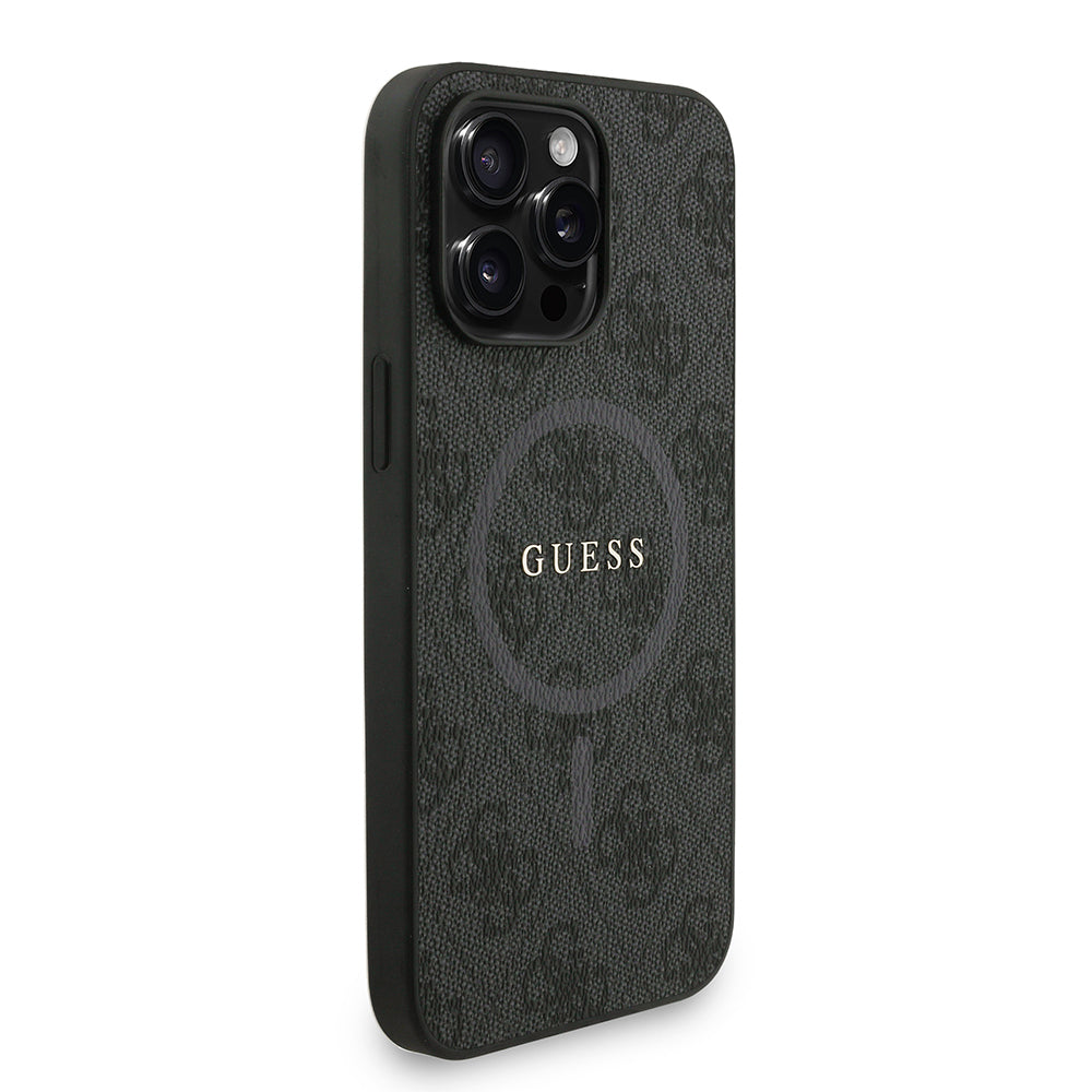 Apple iPhone 13 Pro Max Kılıf Guess Orjinal Lisanslı M-safe Şarj Özellikli PU Deri Bilek Askı İpli Yazı Logolu Kapak