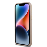 Apple iPhone 13 Pro Max Kılıf Guess Orjinal Lisanslı PU Deri Taşlı Üçgen Logo 4G Desenli Kamera Standlı Kapak