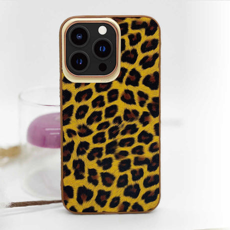 Apple iPhone 13 Pro Max Kılıf Kajsa Glamorous Serisi Leopard Combo Kapak