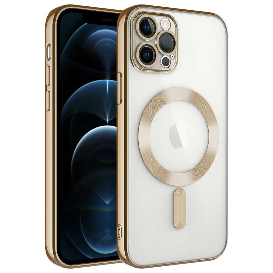 Apple iPhone 13 Pro Max Kılıf Kamera Korumalı M-safe Wireless Şarj Özellikli Zore Demre Kapak