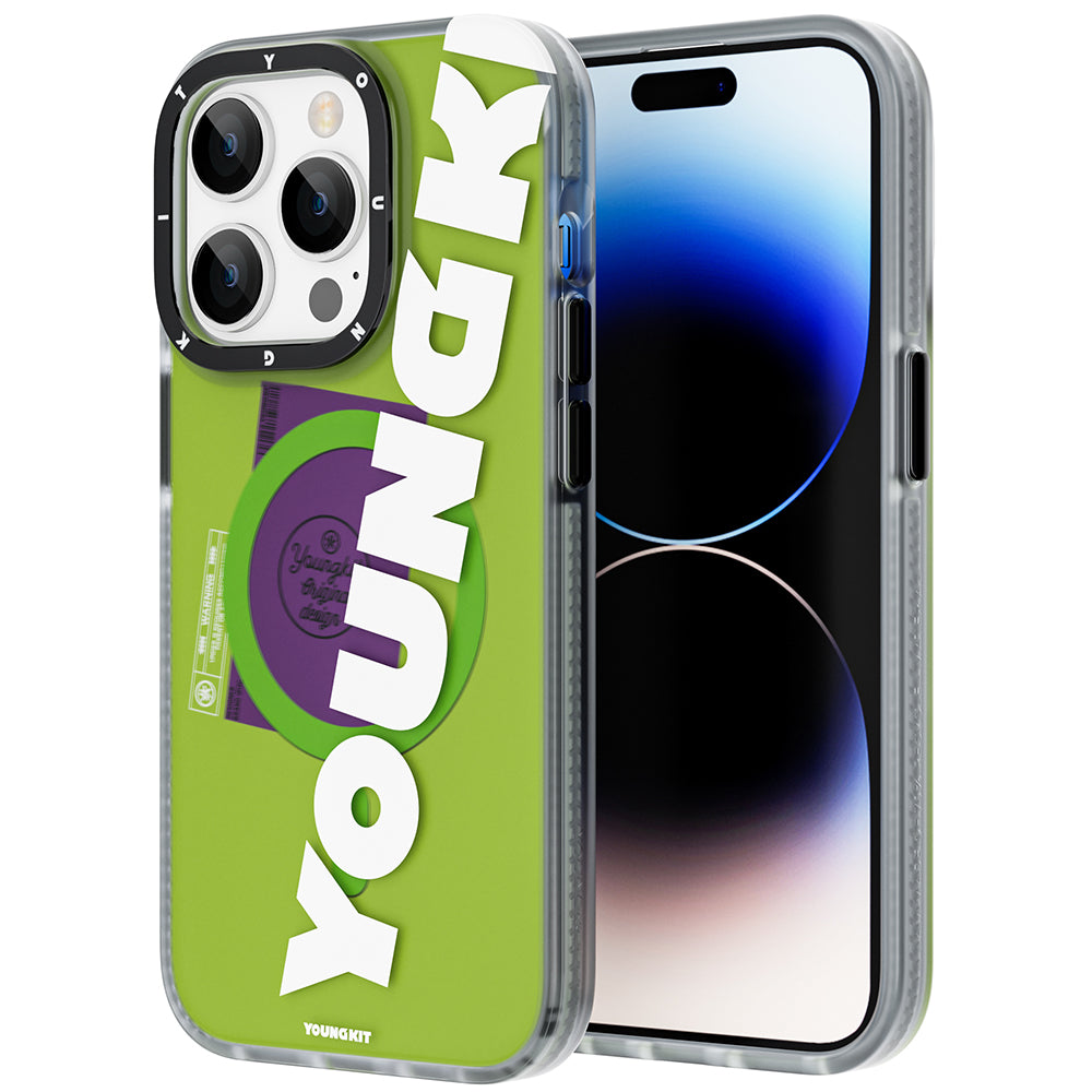 Apple iPhone 13 Pro Max Kılıf M-safe Şarj Özellikli Youngkit Binfen Serisi Yazı Temalı Kapak