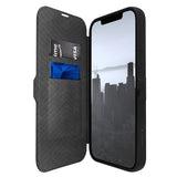 Apple iPhone 13 Pro Max Kılıf Vegan Deri Tasarımlı Şeffaf Arka Yüzey Kartlıklı Raptic Urban Folio Serisi Kapak