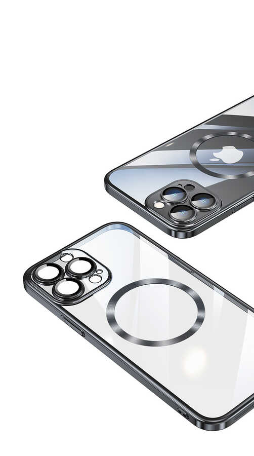 Apple iPhone 13 Pro Max Kılıf Wireless Şarj Özellikli Sert PC Zore Riksos M-safe Kapak