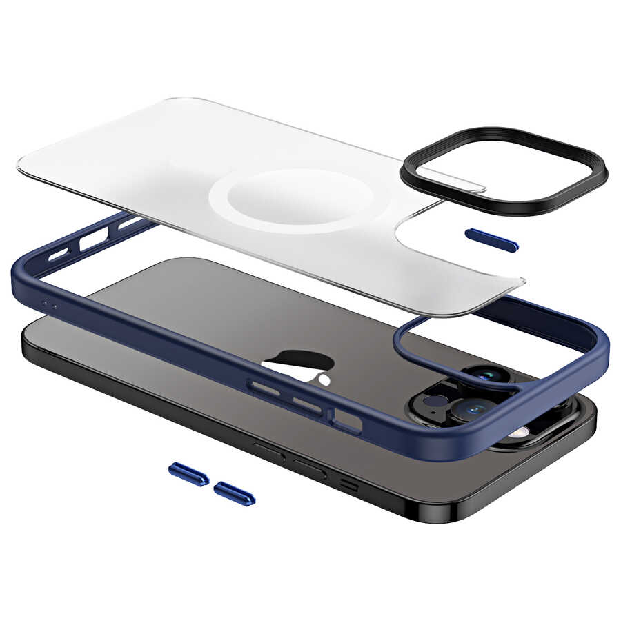 Apple iPhone 13 Pro Max Kılıf Wireless Şarj Özellikli Zore Hibrit M-safe Kapak