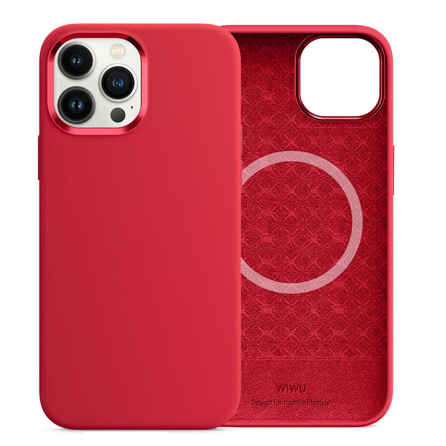 Apple iPhone 13 Pro Max Kılıf Wiwu M-safe Magnetic Silikon Kapak