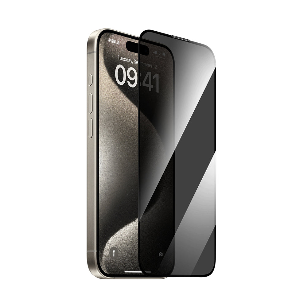 Apple iPhone 13 Pro Max Wiwu GT-011 Anti-Bakteriyel Özellikli Polimer Oleofobik Kaplama Temperli Privacy Cam Ekran Koruyucu