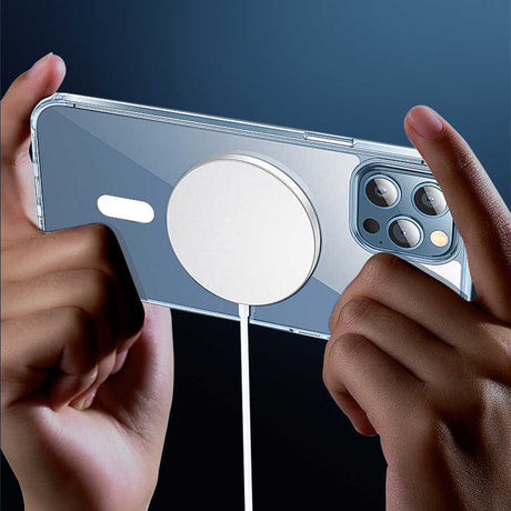 Apple iPhone 13 Pro Max Wiwu M-safe Şarj Özellikli Lens Korumalı Şeffaf Silikon Kapak