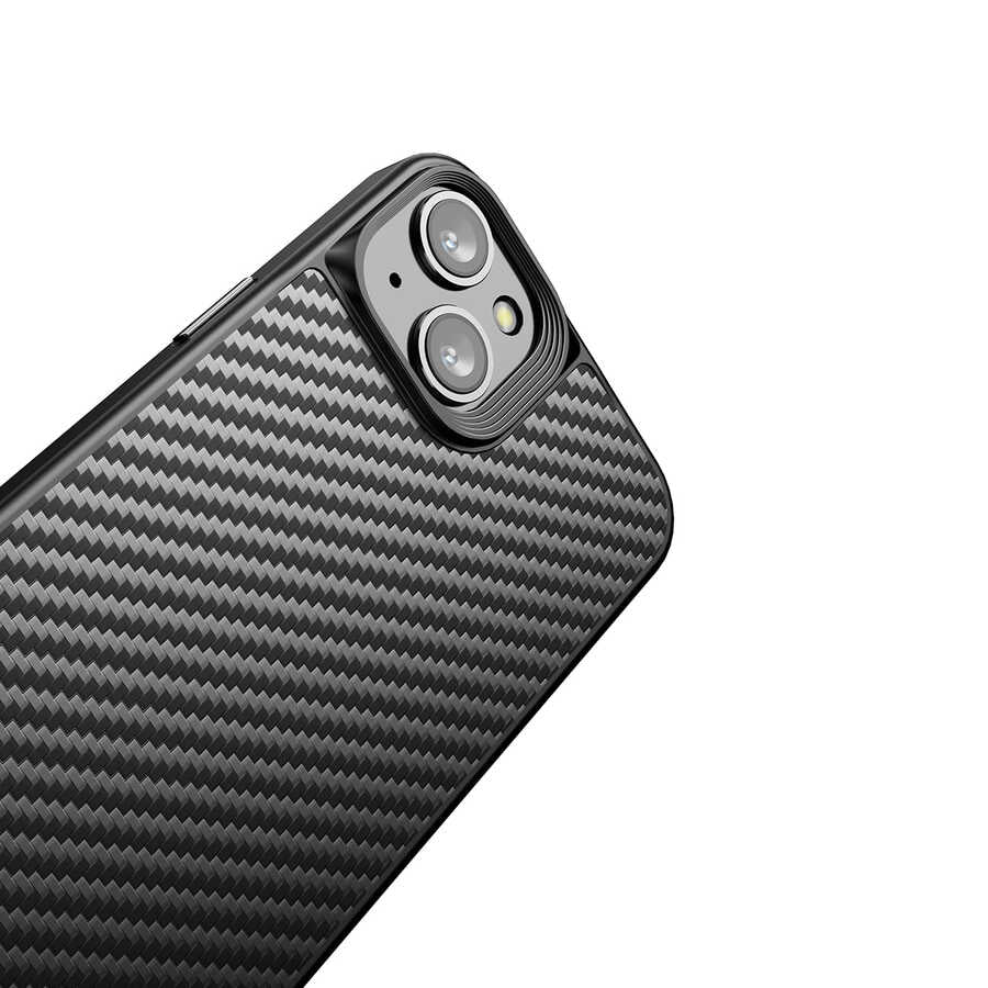 Apple iPhone 14 Kılıf Aramid Karbon Fiber M-safe Özellikli Wlons Radison Kapak