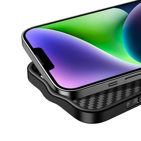 Apple iPhone 14 Kılıf Aramid Karbon Fiber M-safe Özellikli Wlons Radison Kapak