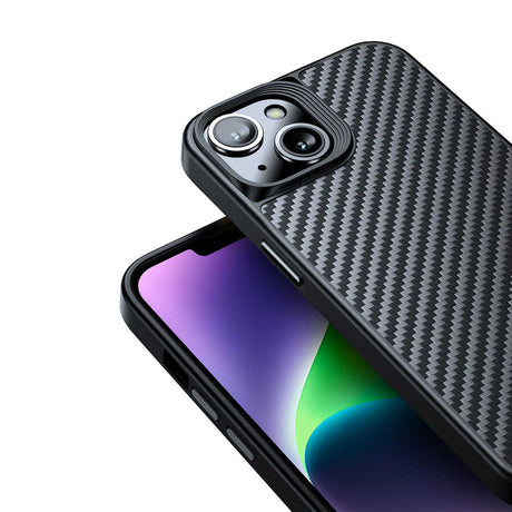 Apple iPhone 14 Kılıf Aramid Karbon Fiber M-safe Özellikli Wlons Radison Kapak