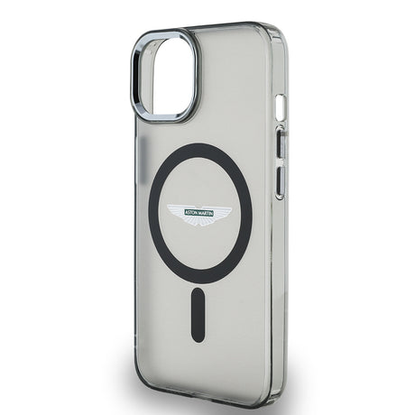 Apple iPhone 14 Kılıf Aston Martin Orjinal Lisanslı M-safe Şarj Özellikli IML Baskı Logolu Metal Düğmeli Kapak