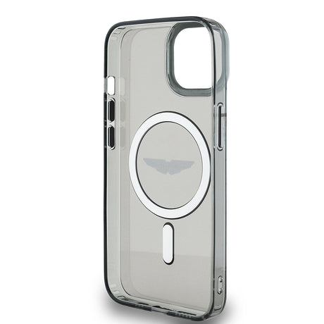 Apple iPhone 14 Kılıf Aston Martin Orjinal Lisanslı M-safe Şarj Özellikli IML Baskı Logolu Metal Düğmeli Kapak