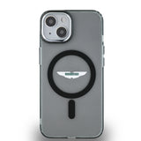 Apple iPhone 14 Kılıf Aston Martin Orjinal Lisanslı M-safe Şarj Özellikli IML Baskı Logolu Metal Düğmeli Kapak