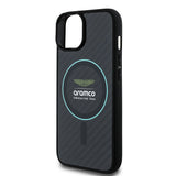 Apple iPhone 14 Kılıf Aston Martin Orjinal Lisanslı M-safe Şarj Özellikli Renkli Halka ve Karbon Fiber Tasarımlı Kapak