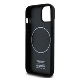 Apple iPhone 14 Kılıf Aston Martin Orjinal Lisanslı M-safe Şarj Özellikli Renkli Halka ve Karbon Fiber Tasarımlı Kapak