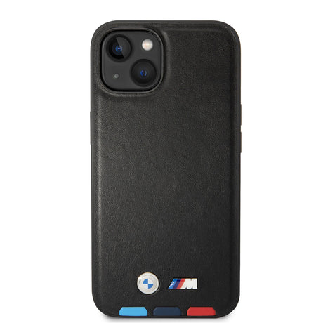 Apple iPhone 14 Kılıf BMW M-safe Şarj Özellikli PU Deri 3 Renkli Logolu Dizayn Kapak