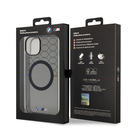 Apple iPhone 14 Kılıf BMW M-safe Şarj Özellikli Transparan M Dizayn Kapak