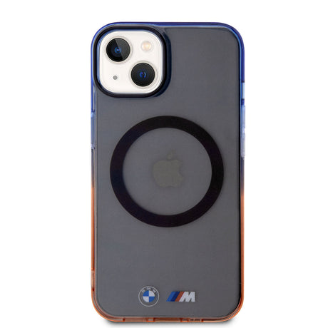 Apple iPhone 14 Kılıf BMW M-safe Şarj Özellikli Transparan Renk Geçişli Dizayn Kapak