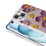Apple iPhone 14 Kılıf Çiçek Desenli Parlak Taşlı Sert Silikon Zore Garden Kapak