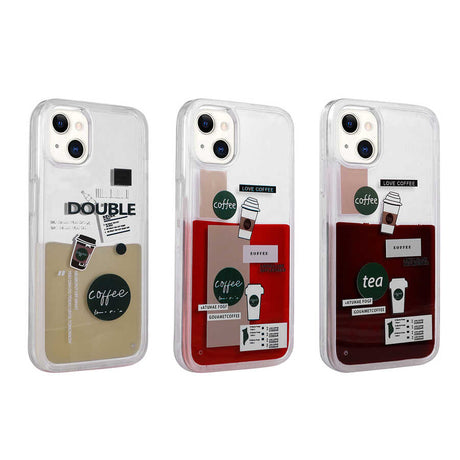 Apple iPhone 14 Kılıf Desenli Sıvılı Zore Drink Silikon Kapak