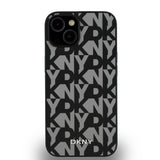 Apple iPhone 14 Kılıf DKNY Orjinal Lisanslı M-safe Şarj Özellikli 3D Yazılı Grid Pattern Kapak