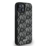 Apple iPhone 14 Kılıf DKNY Orjinal Lisanslı M-safe Şarj Özellikli 3D Yazılı Grid Pattern Kapak