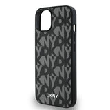 Apple iPhone 14 Kılıf DKNY Orjinal Lisanslı M-safe Şarj Özellikli 3D Yazılı Grid Pattern Kapak