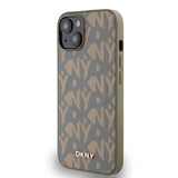 Apple iPhone 14 Kılıf DKNY Orjinal Lisanslı M-safe Şarj Özellikli 3D Yazılı Grid Pattern Kapak