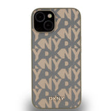 Apple iPhone 14 Kılıf DKNY Orjinal Lisanslı M-safe Şarj Özellikli 3D Yazılı Grid Pattern Kapak