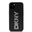 Apple iPhone 14 Kılıf DKNY Orjinal Lisanslı Taşlı DKNY Yazılı Metalik Rhinestones PU Deri Kapak