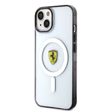 Apple iPhone 14 Kılıf Ferrari M-safe Şarj Özellikli Transparan Dizayn Kapak