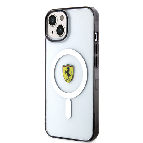 Apple iPhone 14 Kılıf Ferrari M-safe Şarj Özellikli Transparan Dizayn Kapak
