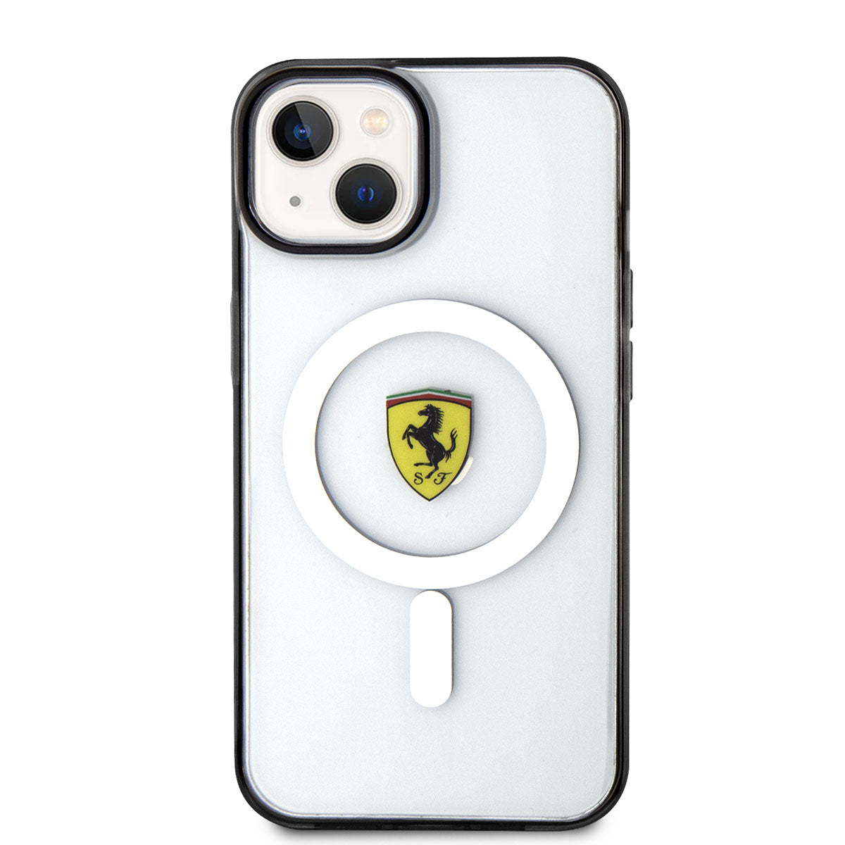 Apple iPhone 14 Kılıf Ferrari M-safe Şarj Özellikli Transparan Dizayn Kapak