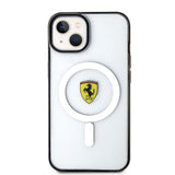 Apple iPhone 14 Kılıf Ferrari M-safe Şarj Özellikli Transparan Dizayn Kapak