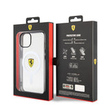 Apple iPhone 14 Kılıf Ferrari M-safe Şarj Özellikli Transparan Dizayn Kapak
