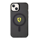 Apple iPhone 14 Kılıf Ferrari M-safe Şarj Özellikli Yarı Transparan Dizayn Kapak