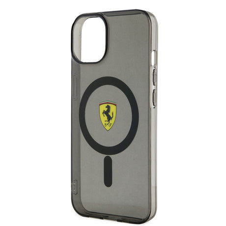 Apple iPhone 14 Kılıf Ferrari M-safe Şarj Özellikli Yarı Transparan Dizayn Kapak