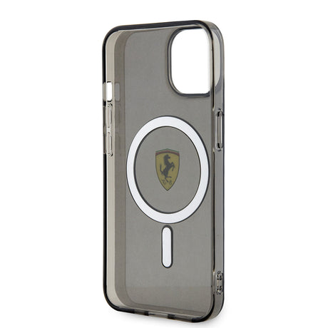 Apple iPhone 14 Kılıf Ferrari M-safe Şarj Özellikli Yarı Transparan Dizayn Kapak