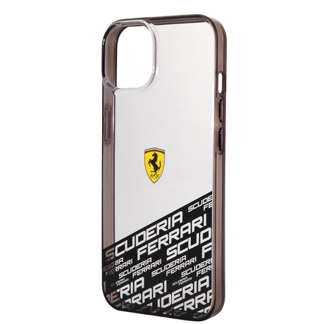Apple iPhone 14 Kılıf Ferrari Orjinal Lisanlı Transparan Alt Kısım Baskılı Dizayn Kapak